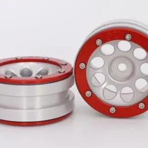 Absima RC Crawler wheels Beadlock Wheels PT- Ecohole Silver/Red 1.9 (2 pcs)