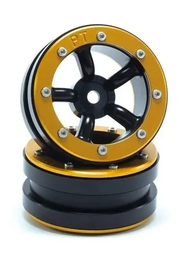 Absima RC Crawler wheels Beadlock Wheels PT-Safari Black/Gold 1.9 (2 pcs)