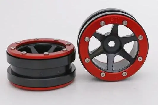 Absima RC Crawler wheels Beadlock Wheels PT- Slingshot Black/Red 1.9 (2 pcs)