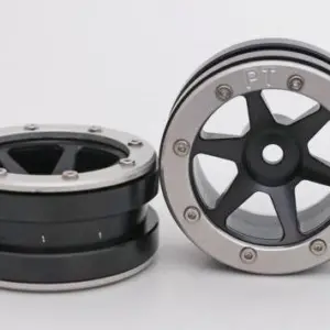 Absima RC Crawler wheels Beadlock Wheels PT- Slingshot Black/Silver 1.9 (2 pcs)
