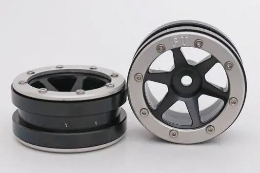 Absima RC Crawler wheels Beadlock Wheels PT- Slingshot Black/Silver 1.9 (2 pcs)
