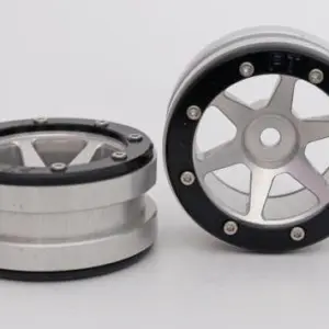 Absima RC Crawler wheels Beadlock Wheels PT- Slingshot Silver/Black 1.9 (2 pcs)
