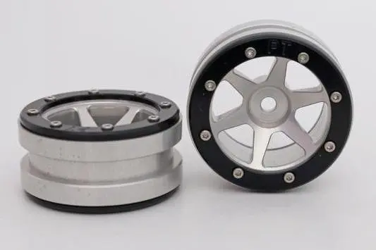 Absima RC Crawler wheels Beadlock Wheels PT- Slingshot Silver/Black 1.9 (2 pcs)