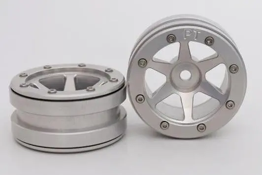 Absima RC Crawler wheels Beadlock Wheels PT- Slingshot Silver/Silver 1.9 (2 pcs)