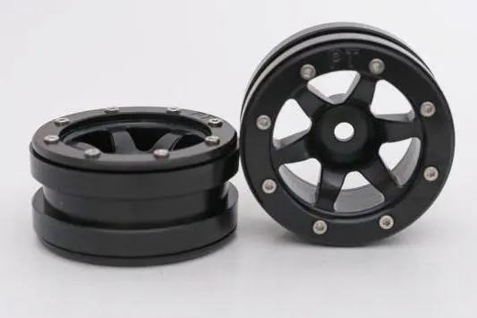Absima RC Crawler wheels Beadlock Wheels PT- Wave Black/Black 1.9 (2 pcs)