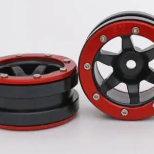 Absima RC Crawler wheels Beadlock Wheels PT- Wave Black/Red 1.9 (2 pcs)