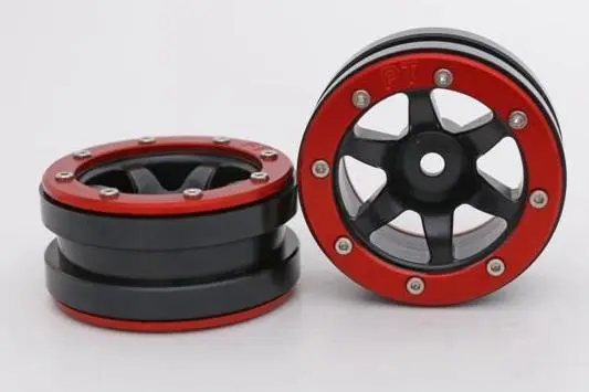 Absima RC Crawler wheels Beadlock Wheels PT- Wave Black/Red 1.9 (2 pcs)