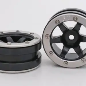 Absima RC Crawler wheels Beadlock Wheels PT- Wave Black/Silver 1.9 (2 pcs)