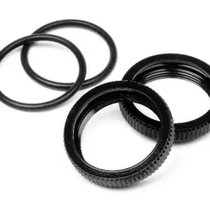 HPI Racing Big Bore Shock Spring Adjust Nut (Black/2Pcs)