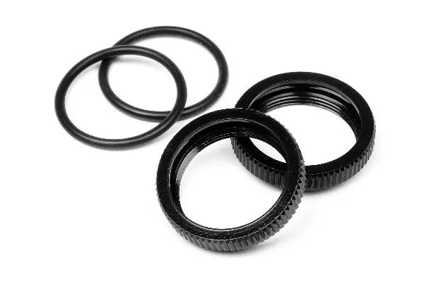 HPI Racing Big Bore Shock Spring Adjust Nut (Black/2Pcs)