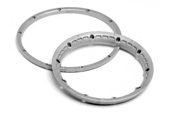 HPI Racing Heavy Duty Wheel Bead Lock Rings Silver F. 2 WHL