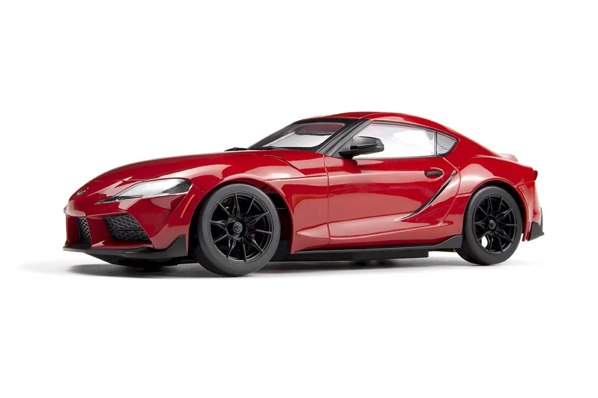 HPI Stage-D24 2024 Toyota GR Supra in Prominence Red, 1:24 RWD drift car, front three-quarter view