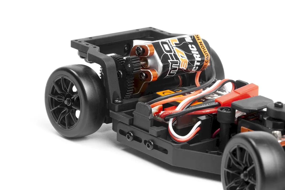 HPI Stage-D24 rear motor and orange anodised motor plate