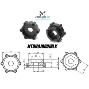 Method RC Method 6x40/12.5MM Offset 24MM Alum Hex Adaptor-xmaxx/xrt(pr)