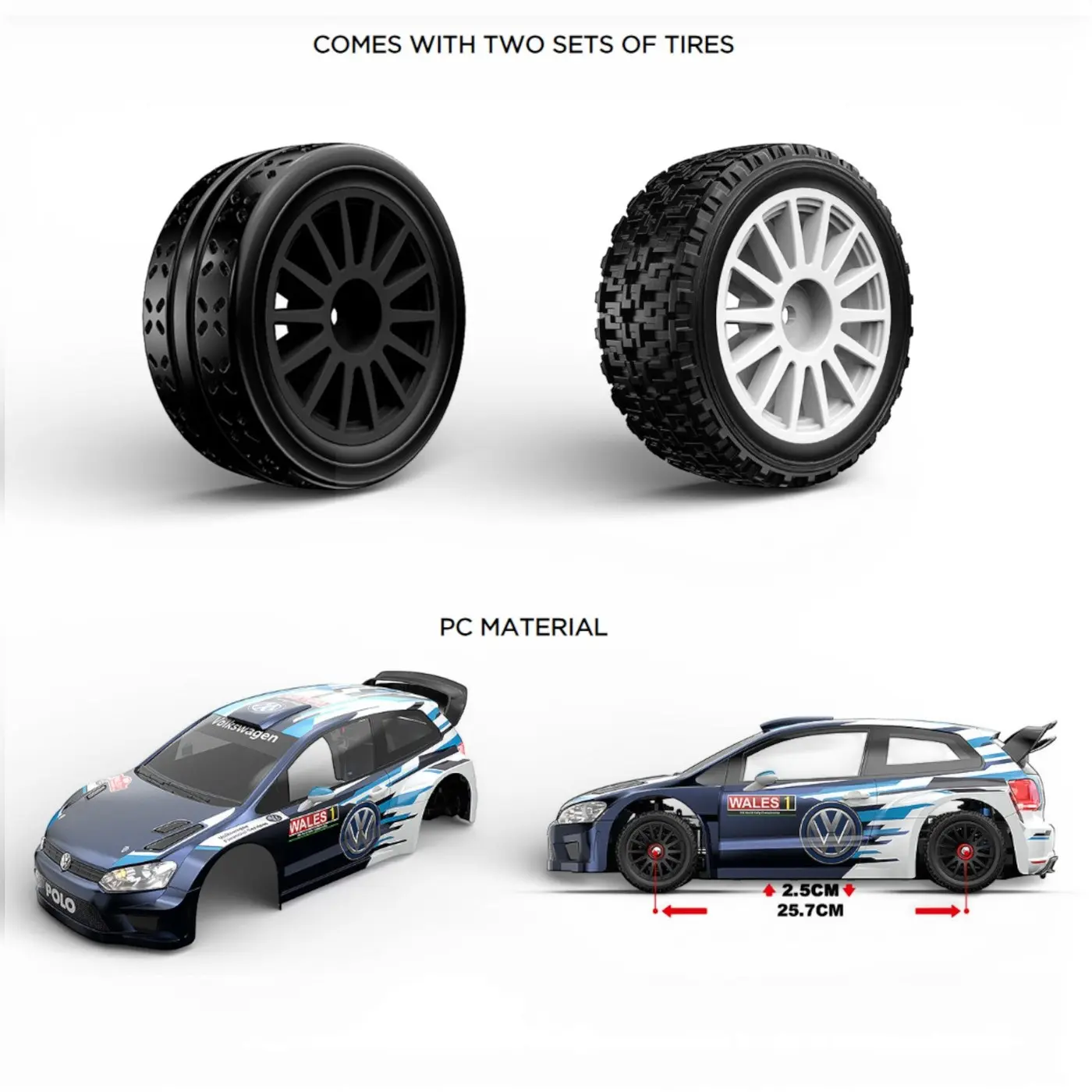 MJX Hyper Go 10304 VW Polo 1/10 Brushless 4WD RC Rally Car with Battery and Charger - photo 5