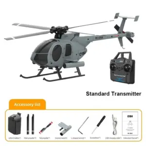 RC ERA C184 MD500 Gyro Stabilised RC Helicopter with Optical Flow, Grey - photo 1