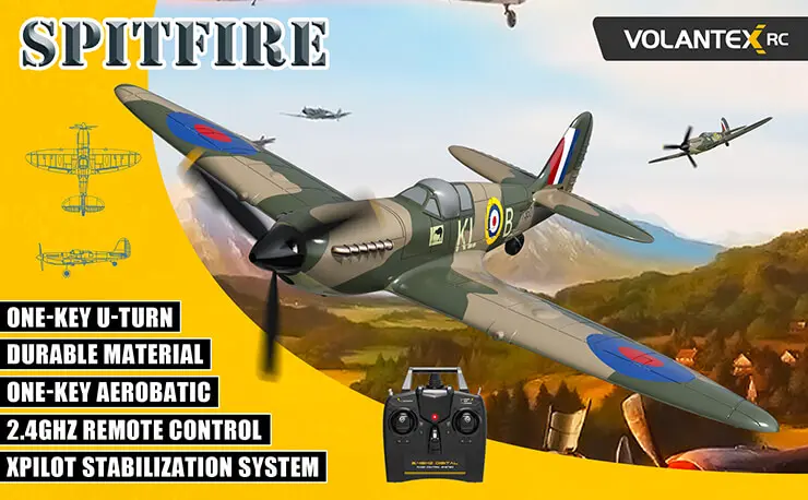 Volantex Spitfire 4CH 400mm Brushed w/gyro EPP RTF – view 2
