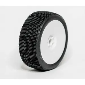 OGO Racing Tires 1:8 Buggy VULCANO HARD "V2" pre-mounted white (2) (B1206GHW)