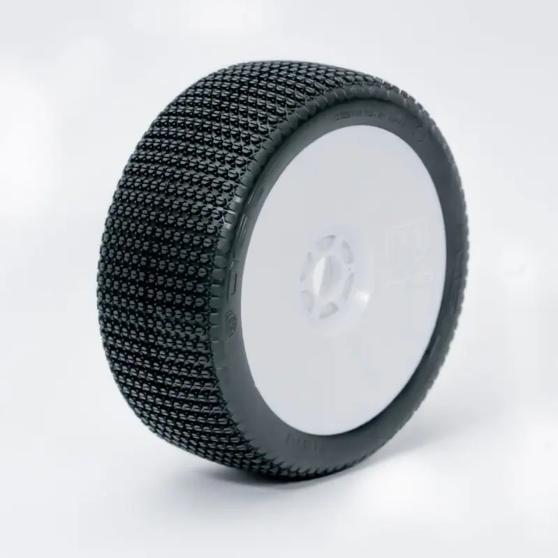 OGO Racing Tires 1:8 Buggy TWISTER MEDIUM "V2" pre-mounted white (2) (B1510GMW)