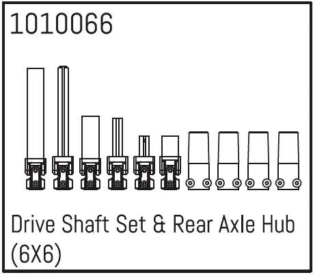 Hobby Plus Drive Shaft Set & Rear Axle Hub (6X6) (HBP240086)