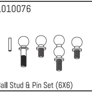 Hobby Plus Ball Stud & Pin Set (6X6) (HBP240098)