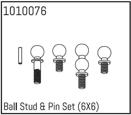 Hobby Plus Ball Stud & Pin Set (6X6) (HBP240098)