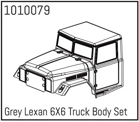 Hobby Plus Grey Lexan 6X6 Truck Body Set (HBP240167)