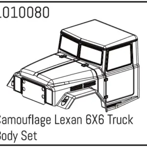 Hobby Plus Camouflage Lexan 6X6 Truck Body Set (HBP240168)