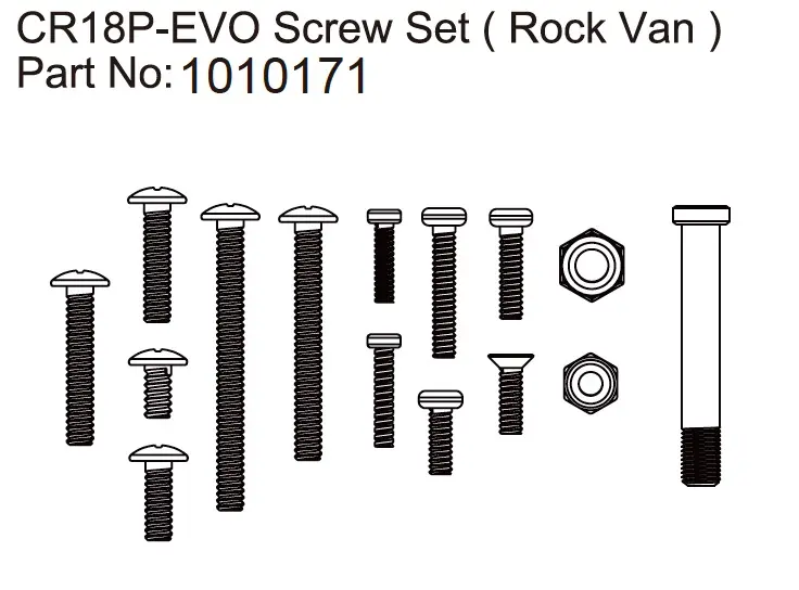 Hobby Plus Screw Set Rock Van - EVO 1:18 (HBP240309)