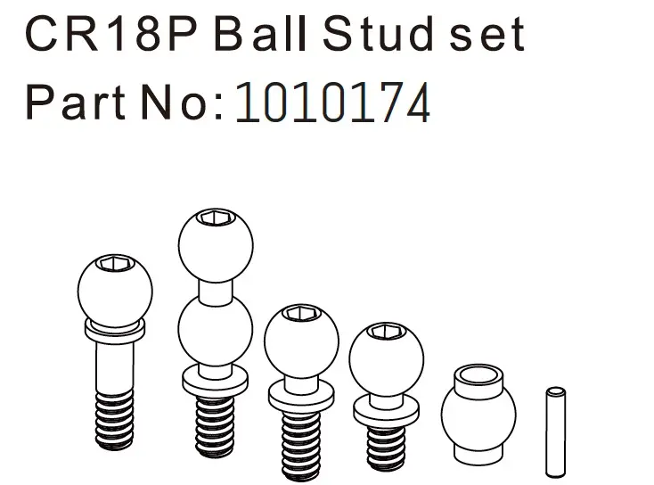 Hobby Plus Ball Stud Set - EVO 1:18 (HBP240314)