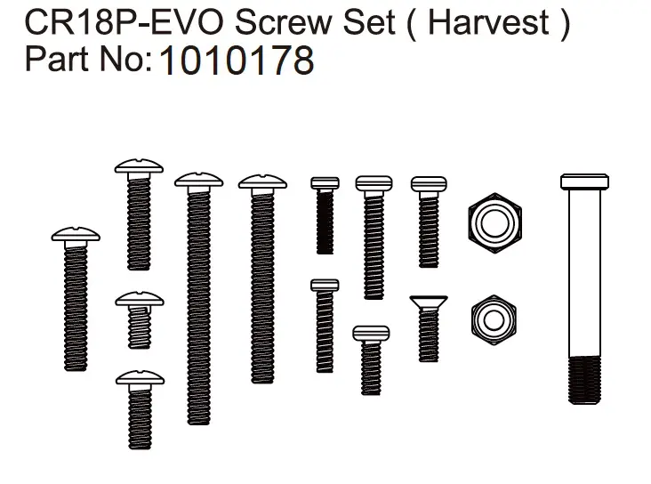 Hobby Plus Screw Set Harvest - EVO 1:18 (HBP240320)