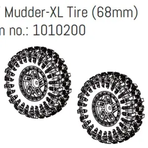 Hobby Plus 1.2" Wheel Set "Mudder-XL" 68mm (4) (HBP240370)