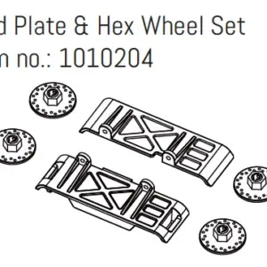 Hobby Plus Skid Plate & Hex Wheel Set - GOAT (HBP240377)