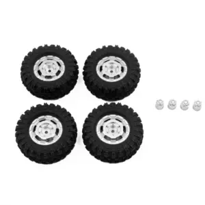 Hobby Plus CR-18P Truck Wheel/ Tire Set (Silver) (HBP240460)