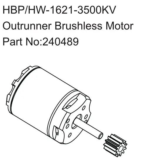 Hobby Plus HBP/HW-1621-3500KV Outrunner Brushless Motor (HBP240489)