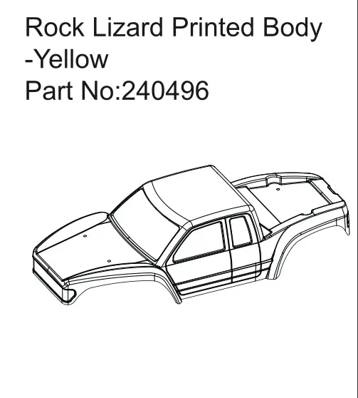 Hobby Plus Rock Lizard Printed Body-Yellow (HBP240496)