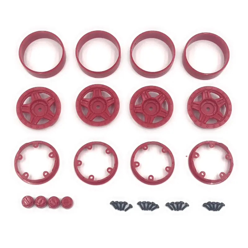 Hobby Plus Deep Star Bead Lock Wheel ( 1.2 ) RED (HBP240503)
