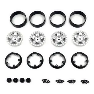 Hobby Plus Deep Star Bead Lock Wheel ( 1.2 ) Satin Silver (HBP240504)