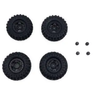 Hobby Plus 1.2inch Deep Star Wheel 68mm Mudder-XL Tire Set ( Black ) (HBP240506)