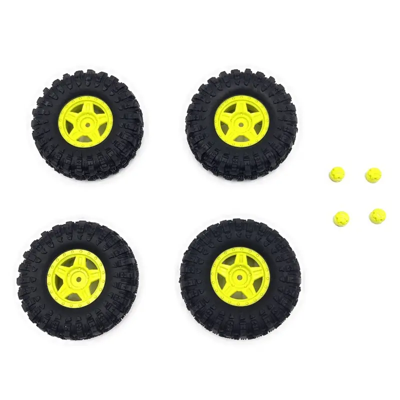 Hobby Plus 1.2inch Deep Star Wheel 68mm Mudder-XL Tire Set ( Yellow ) (HBP240507)