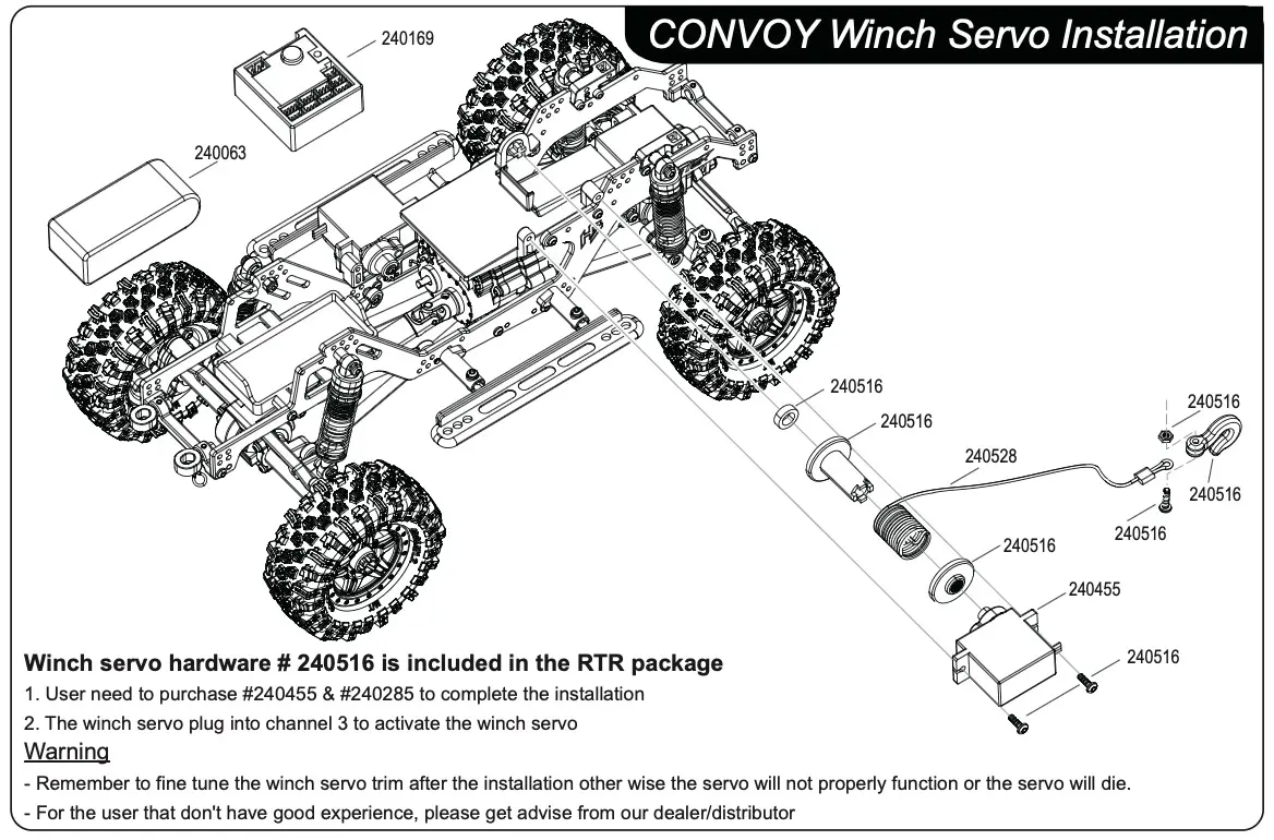Hobby Plus ESC & Winch Mounting Parts for EVO V2 (HBP240516)