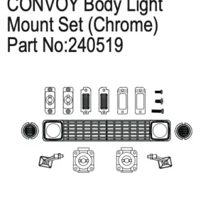 Hobby Plus Body Light Mount Set for Convoy, Chrome (HBP240519)