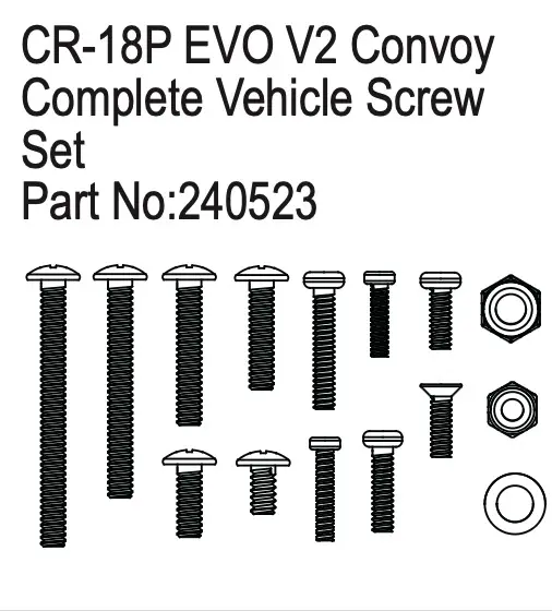 Hobby Plus Complete Vehicle Screw Set, Convoy EVO V2 (HBP240523)