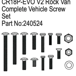 Hobby Plus Complete Vehicle Screw Set for CR18P EVO V2 Rock Van (HBP240524)