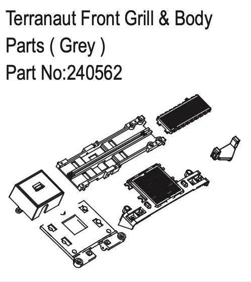 Hobby Plus Terranaut Front Grill & Body Parts ( Grey ) (HBP240562)