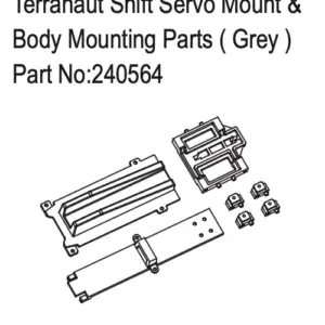 Hobby Plus Terranaut Shift Servo Mount & Body Mounting Parts ( Grey ) (HBP240564)
