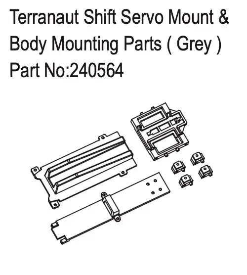 Hobby Plus Terranaut Shift Servo Mount & Body Mounting Parts ( Grey ) (HBP240564)