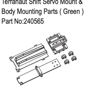 Hobby Plus Terranaut Shift Servo Mount & Body Mounting Parts ( Green ) (HBP240565)