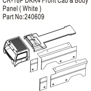 Hobby Plus CR18P DKR4 Front Cab & Body Panel, White (HBP240609)