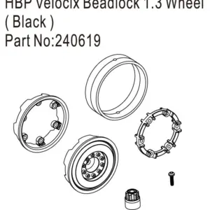 Hobby Plus CR18P DKR4 Wheel Set, Black (HBP240619)